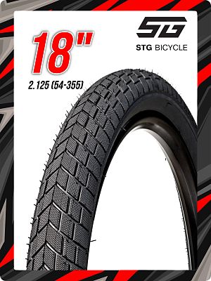 Велопокрышка Bike Parts 18"x2.125 (54-355) PM-1058/ZT-0031  черный Х126602