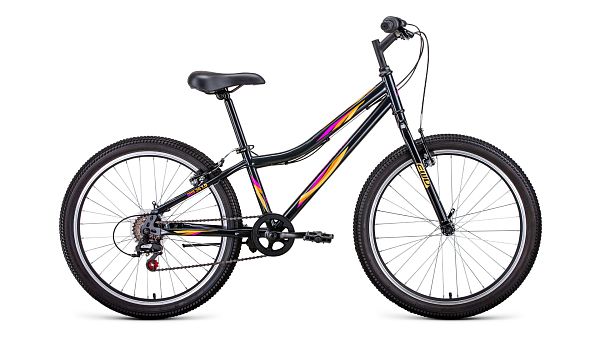 Велосипед горный FORWARD Iris 24 1.0 24" 12" 6 ск. темно-серый/розовый RBKW17N46002 