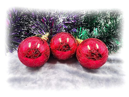 Набор шаров 8 см 3 шт красный WL9207-58