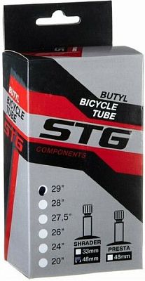 Велокамера STG 29x2.25/2.5 Х98460 автониппель (AV, Schrader) 48 мм прямой, Х98460