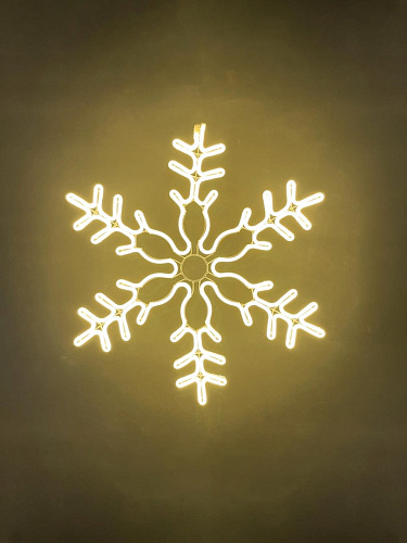 													Светодиодная фигура Снежинка белый теплый 68 см неон K130-501 фото 3