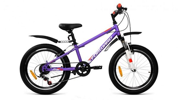 Велосипед горный FORWARD Unit 2.0 20" 10,5" 6 ск. фиолетовый FORWARD Unit 2.0 10,5" фиолетовый 