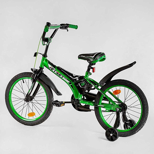 													Велосипед детский JetSet  18" 10,5" черный/зеленый JS-N1801  фото 5