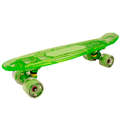Скейтборд Tech Team TRANSPARENT LIGHT MUSIC 22" салатовый NP001153