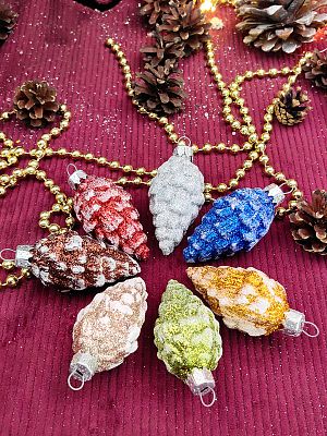 Елочные игрушки Шишки 7 шт.  МИКС 7 см ShishMх7