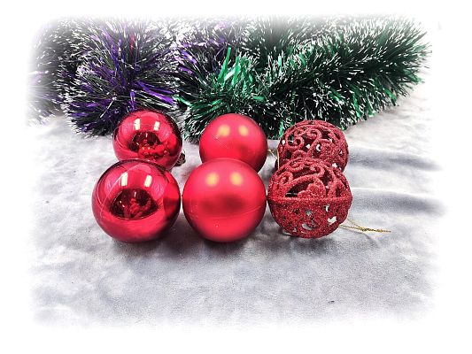 Набор шаров 5,5 см 6 шт красный AL-13-25