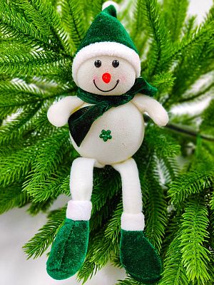 Снеговик 14 см зеленый 27010-1Green Снеговик 14 см зеленый 27010-1Green