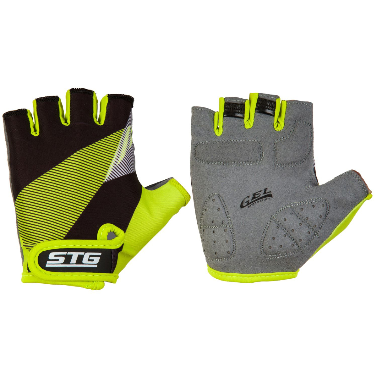 Велоперчатки STG AI-87911 С черный/салатовый X87911-C фото 2 Велоперчатки STG AI-87911 С черный/салатовый X87911-C фото 2