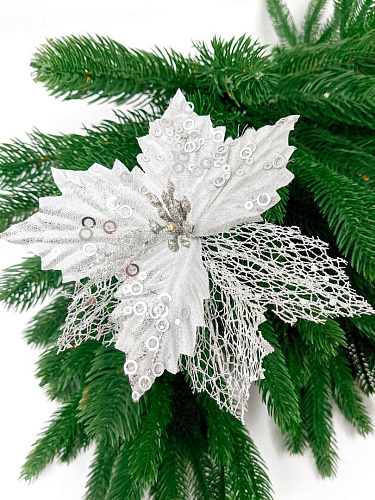 Цветок серебристый d 21 см Flo-2S фото 2 Цветок серебристый d 21 см Flo-2S фото 2