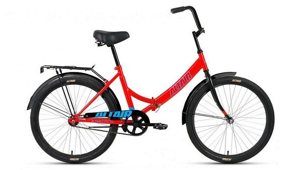 Велосипед городской складной ALTAIR City 24" 16" 1 ск. красный/голубой RBKT1YF41007 2021 г.