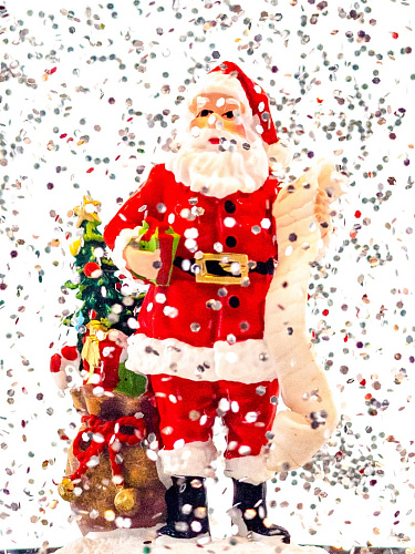 													Новогодний фонарик музыкальный Дед Мороз и елка 24 см Р-5046-B/2101 фото 5