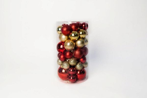 Набор шаров  см 52 шт красный, золотой 60120AGV52-01R&G