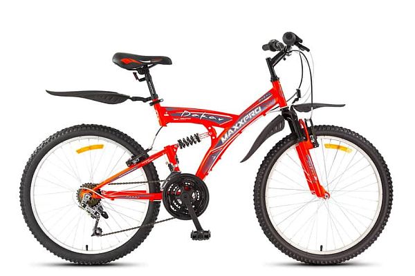 Велосипед горный двухподвес MAXXPRO Dakar 24" 17,5" 6 ск. оранжево-серый Y104-H36102 