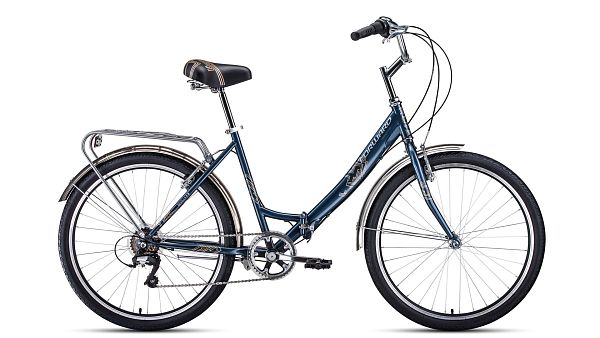 Велосипед городской складной FORWARD SEVILLA 26 2.0 26" 18,5" 6 ск. серый/серебристый RBKW1C266003 