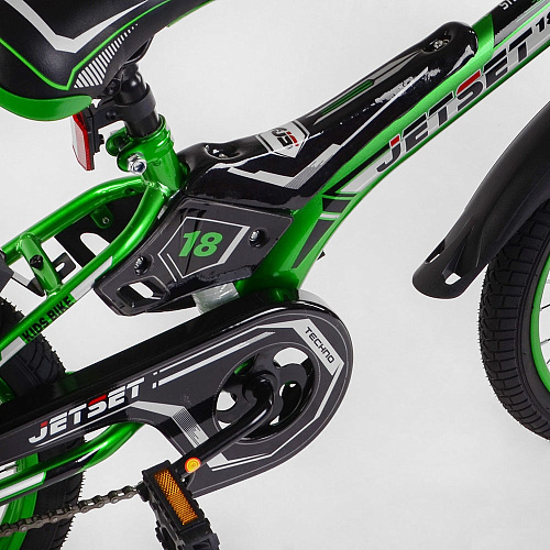 													Велосипед детский JetSet  18" 10,5" черный/зеленый JS-N1801  фото 4