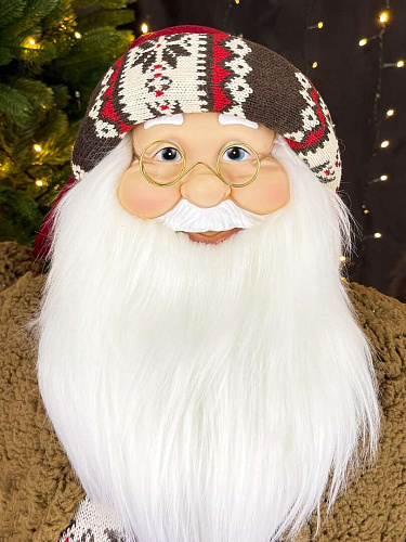 													Дед Мороз  90 см бордовый, коричневый S1074-36 фото 4