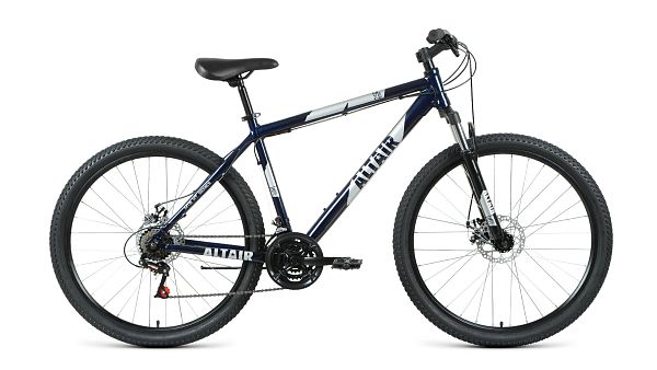 Велосипед горный ALTAIR AL 27.5 D 27.5" 19" 21 ск. темно-синий/серебристый RBKT1M37G012 2021