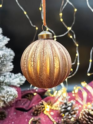 Шар бронза 8 см, стекло Merry Green MG24011