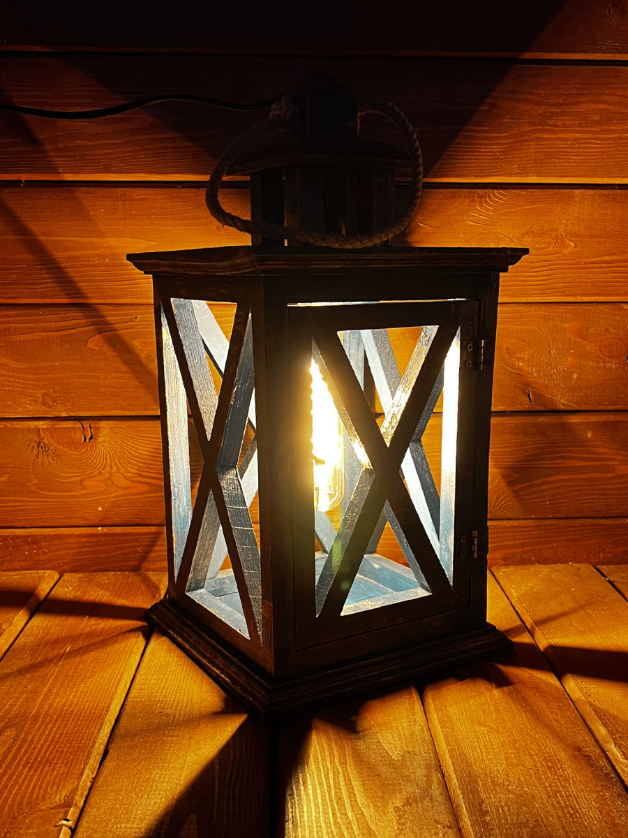 Фонарь декоративный деревянный лазурный V-13Глубокие чувства - большой фото 2 Фонарь декоративный деревянный лазурный V-13Глубокие чувства - большой фото 2