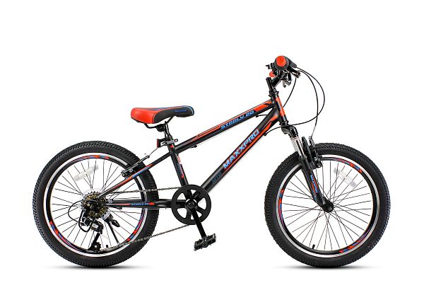 Велосипед горный MAXXPRO STEELY 20 20" 11,5" 7 ск. черно-красный N2001-2 2021