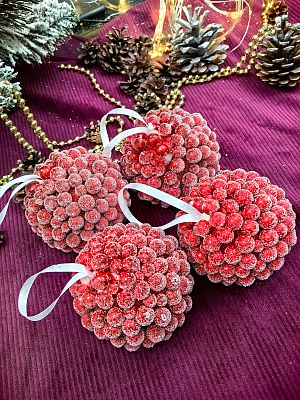 Набор шаров 10 см 4 шт красный AL10-63