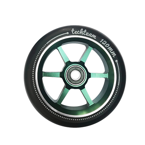													Колесо для самоката Tech Team, 6S 30 мм, подшипники ABEC 9 Chrome, 120 мм., зелёный 430042G