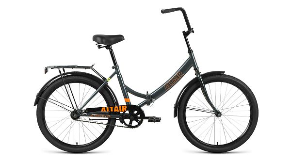 Велосипед городской складной ALTAIR City 24" 16" 1 ск. темно-серый/оранжевый RBK22AL24010 2022 г.