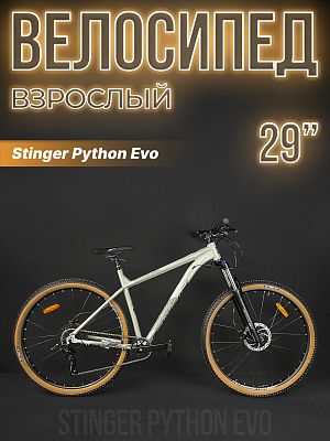 Велосипед горный хардтейл Stinger Python Evo 29" 22" серый 29AHD.PYTHEVO.22GR4 2024