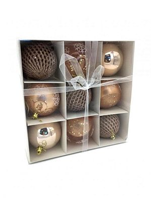 Набор шаров 8 см 9 шт микс шампанское SY1817-8009/CG