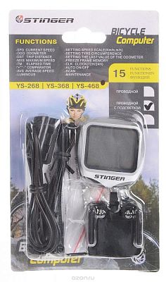 Велокомпьютер проводной Stinger  15 функций X53940 Велокомпьютер проводной Stinger  15 функций X53940