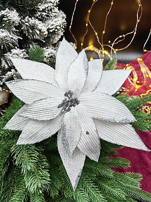 Цветок белый d 28 см Flo-12-63white