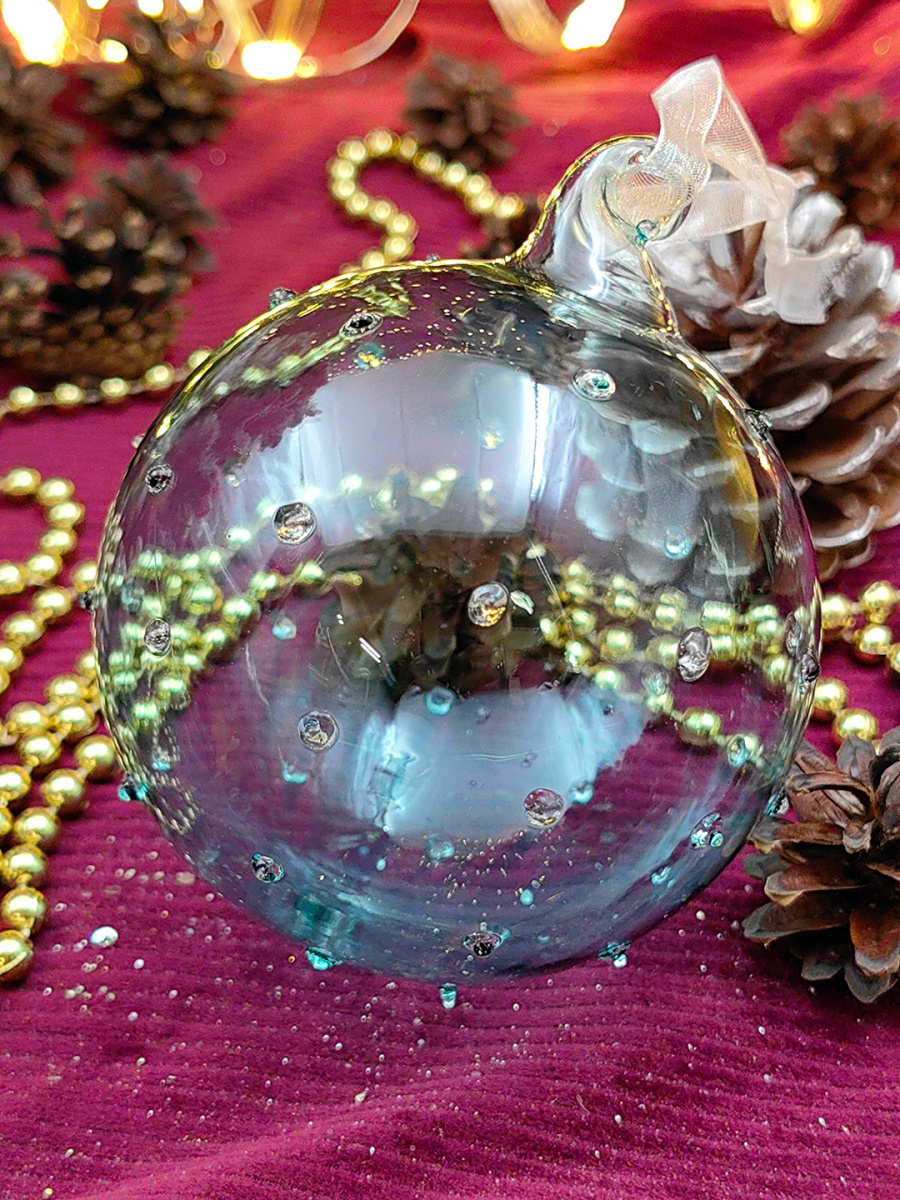 Шар васильковый 10 см, стекло Merry Green MG24173 фото 2 Шар васильковый 10 см, стекло Merry Green MG24173 фото 2