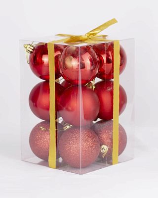 Набор шаров 6 см 12 шт красный 6012ABC/R