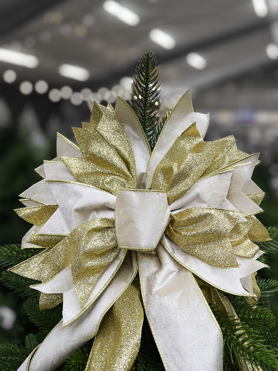 Бант с лентами 33х275 см бежевый 1шт 26-2 фото 4 Бант с лентами 33х275 см бежевый 1шт 26-2 фото 4