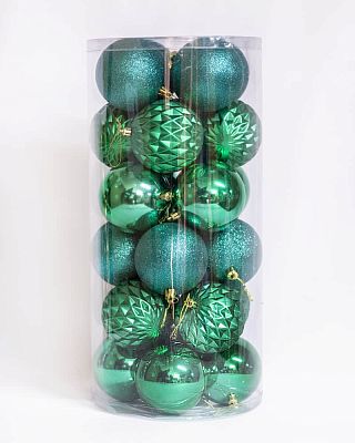 Набор шаров 8 см 24 шт бирюзовый 80AGV24-H09LT.GR