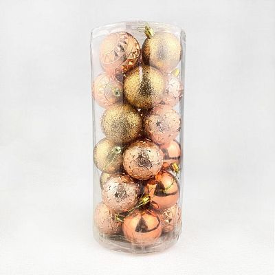 Набор шаров 6 см 24 шт розовое золото PMP-3rosegold