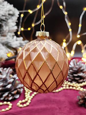 Шар лимонно-лавандовый 8 см, стекло Merry Green MG24248