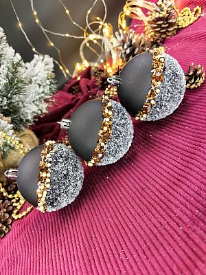 Набор шаров 8 см 3 шт черный 22-7