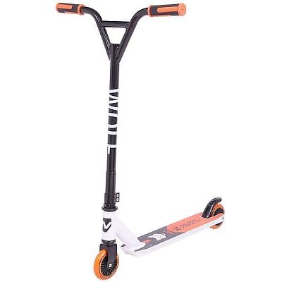 Самокат Трюковой Novatrack WOLF EL бело-оранжевый  100P.WOLF.WOR9