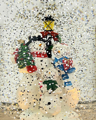 													Новогодний фонарик Купол с снеговиком 27 см К130-890 фото 3