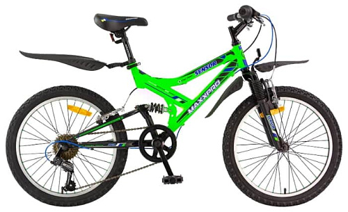 													Велосипед горный двухподвес MAXXPRO Sensor 20" 13,5" бело-зеленый Y104-H36096  фото 2