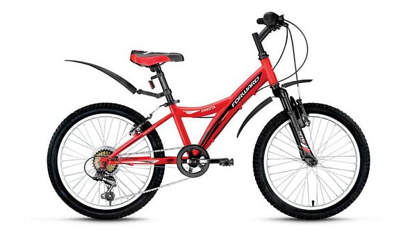 Велосипед горный FORWARD Dakota 20 2.0 20" 10,5" 6 ск. красный матовый FORWARD Dakota 20 2.0 10,5" к
