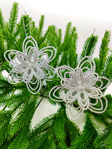 													Цветок серебристый d  см ZZ-44s фото 2