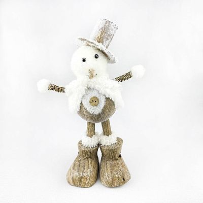 Снеговик 10 см см бело-коричневый RS1D1080-3