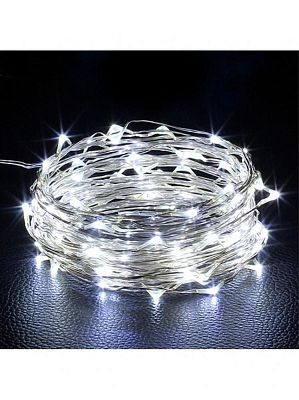 Конский хвост Роса 10 нитей по 2 м, белый холодный 200 LED, , провод , К130-304