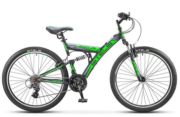 Велосипед горный двухподвес  STELS Focus V 26" 18" черно-зеленый LU071323 