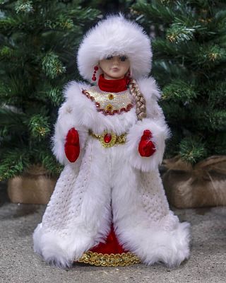 Снегурочка музыкальная, танцующая 40 см белый 19B603-16