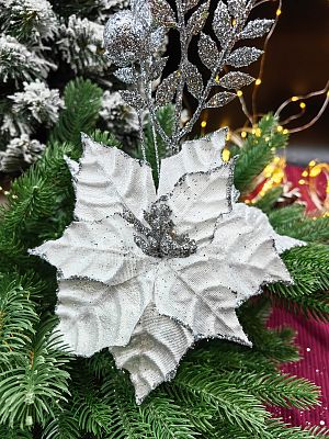 Цветок белый d  см Flo-12-56white