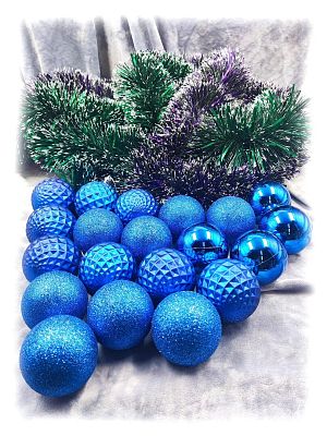 Набор шаров 6 см 20 шт синий 60AGV20-H09B