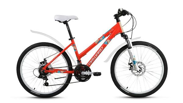 Велосипед горный FORWARD Seido 24 2.0 disc 24" 15" 18 ск. красный матовый FORWARD Seido 24 2.0 disc 